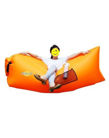 Sofá Cama Colchón Sillón Hinchable Inflable Al Aire Libre Camping Playa-Naranja - Envío Gratuito