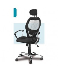 Silla sillon Ejecutivo Respaldo Alto En Malla Y Base Cromada B - Envío Gratuito