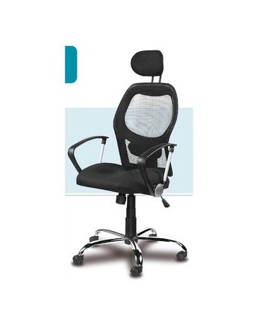 Silla sillon Ejecutivo Respaldo Alto En Malla Y Base Cromada B - Envío Gratuito