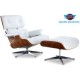Sillon Silla Eames Lounge Charles Piel Italiana Madera Caoba Minimalista Elegante Moderno - Blanco Replica Exacta - Envío Gratui