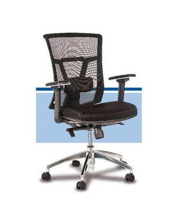 Silla sillon Ejecutivo Europeo S Respaldo Alto En Tela Y Base Cromada - Envío Gratuito