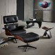 Sillon Silla Eames Lounge Charles Piel Italiana Madera Caoba Minimalista Elegante Moderno - Negro Replica Exacta - Envío Gratuit