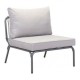 Sillon individual para exterior marca Zuo modelo Pier sin brazos - gris / 703787 - Envío Gratuito