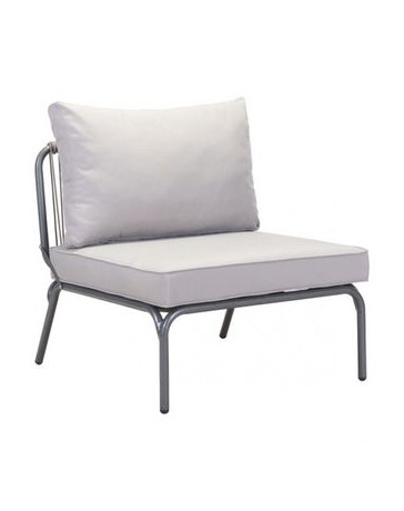 Sillon individual para exterior marca Zuo modelo Pier sin brazos - gris / 703787 - Envío Gratuito