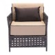 Sillon individual para exterior marca Zuo modelo Pinery con brazos - cafe / 703791 - Envío Gratuito