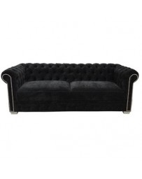 Sofa Capitonado Olimpo Fabou Muebles - Negro - Envío Gratuito