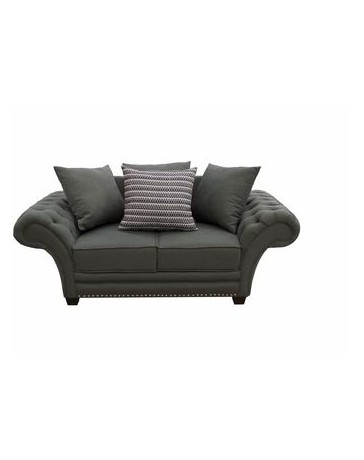 Love Seat Gray Fabou - Gris Oxford, Capitonado, Moderno, Minimalista - Envío Gratuito