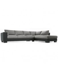 Sala Esquinera Mueblemoda Trani-Negro con Gris - Envío Gratuito