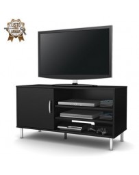 Mueble De Tv Y Multimedia CREA Muebles PC9ng Moderno Color Negro - Envío Gratuito