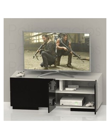 Mueble Tv Centro Entretenimiento Tv Stand Blanco negro Brillante - Envío Gratuito