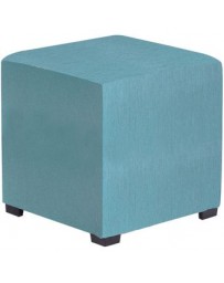 Taburete Cubo, Vintage Home Designe, Cubo Aqua, Tapizado Tela Tipoo Lino- Aqua - Envío Gratuito