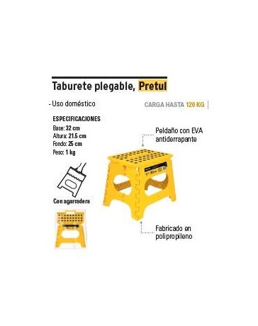 Taburete, escalera de plastico, plegable - Envío Gratuito