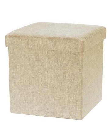 Taburete Del Almacenaje Plegable Abric Foot Stool Asiento Reposapiés Plegable Caja De Almacenamiento Pouffe -Beige - Envío Gratu