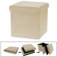 Taburete Del Almacenaje Plegable Abric Foot Stool Asiento Reposapiés Plegable Caja De Almacenamiento Pouffe -Beige - Envío Gratu