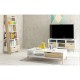 Mesa de TV-The H design-Mesa de TV Kim estilo moderno con madera natural-blanco - Envío Gratuito