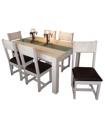 Comedor para 6 personas Azalea-Beige Patinado Vintague - Envío Gratuito