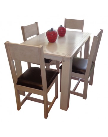 Comedor para 4 personas Venezzia-Beige Patinado Vintague - Envío Gratuito