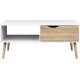 Mesa de centro-The H design-Mesa de centro Kim estilo moderno con madera natural-blanco - Envío Gratuito