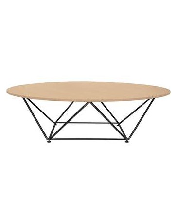 Mesa De Centro Carbono Rutenio De Acero Y Madera - Multicolor - Envío Gratuito