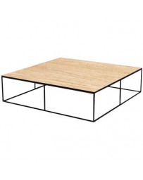 Mesa De Centro Carbono Hassio De Acero Y Madera - Multicolor - Envío Gratuito