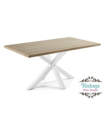 Mesa de Comedor Rectangular, Vintage Home Designe, Delux, Madera de Pino Natural-Multicolor - Envío Gratuito