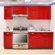 Cocina Modular Alondra New Challenge 2.43 Mts Roja - Envío Gratuito