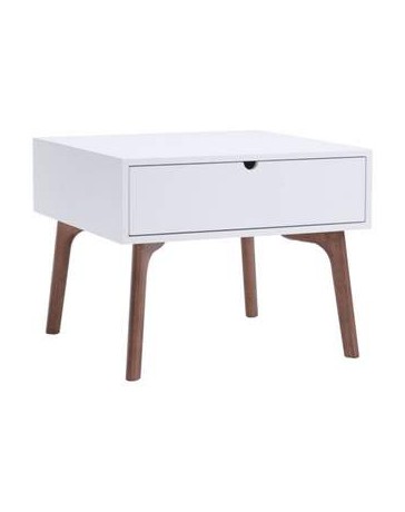 Mesa lateral marca Zuo modelo Padre - Nogal y blanco  100149 - Envío Gratuito