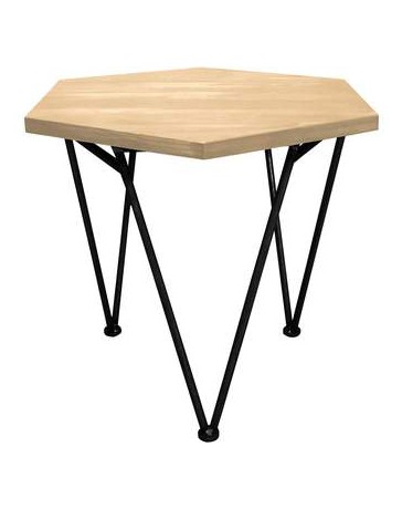 Mesa Carbono Promecio M De Acero Y Madera - Multicolor - Envío Gratuito