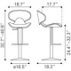 Banco para bar marca Zuo modelo Fly - gris / 300138 - Envío Gratuito