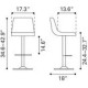 Banco para bar marca Zuo modelo Cougar - Blanco / 100313 - Envío Gratuito
