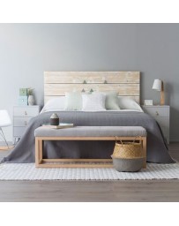 Banca Pie De Cama, Vintage Home Design, Luna Gris, Madera De Pino Tapizada-Gris - Envío Gratuito