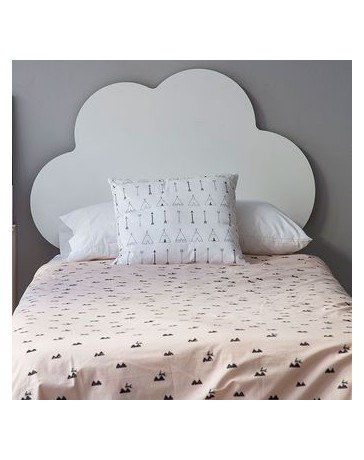 Cabecera Nube Infantil, Vintage Home Design, Nube, Madera de Pino-Blanco - Envío Gratuito