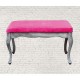 Banco Estilo Vintage Chic, Vintage Home Designe, Patas De Madera De Pino Con Cojín Forrado En Tela- Color Rosa Mexicano - Envío 