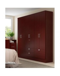 Ropero Closet Bertolini 598 6 Puertas 3 Cajones-Caoba - Envío Gratuito