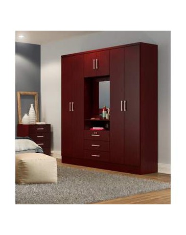 Ropero Closet Bertolini 588 7 Puertas 3 Cajones-Caoba - Envío Gratuito