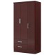 Ropero Closet Bertolini 583 3 Puertas 2 Cajones-Caoba - Envío Gratuito