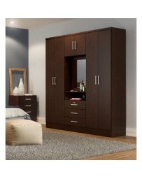 Ropero Closet Bertolini 588 7 Puertas 3 Cajones-Chocolate - Envío Gratuito