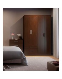 Ropero Closet Bertolini 584 4 Puertas 2 Cajones-Chocolate - Envío Gratuito