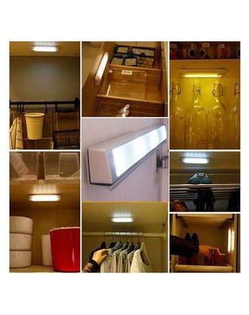 New 4 LED Auto Shaking Sensor Light Drawer Closet Lamp-Plateado - Envío Gratuito